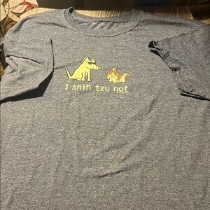 Teddy the Dog and Shih Tzu Graphic on Blue Tee